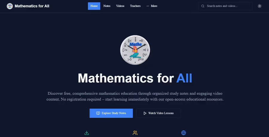 Mathematics for All interface